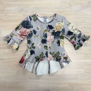 Monnalisa floral peplum top